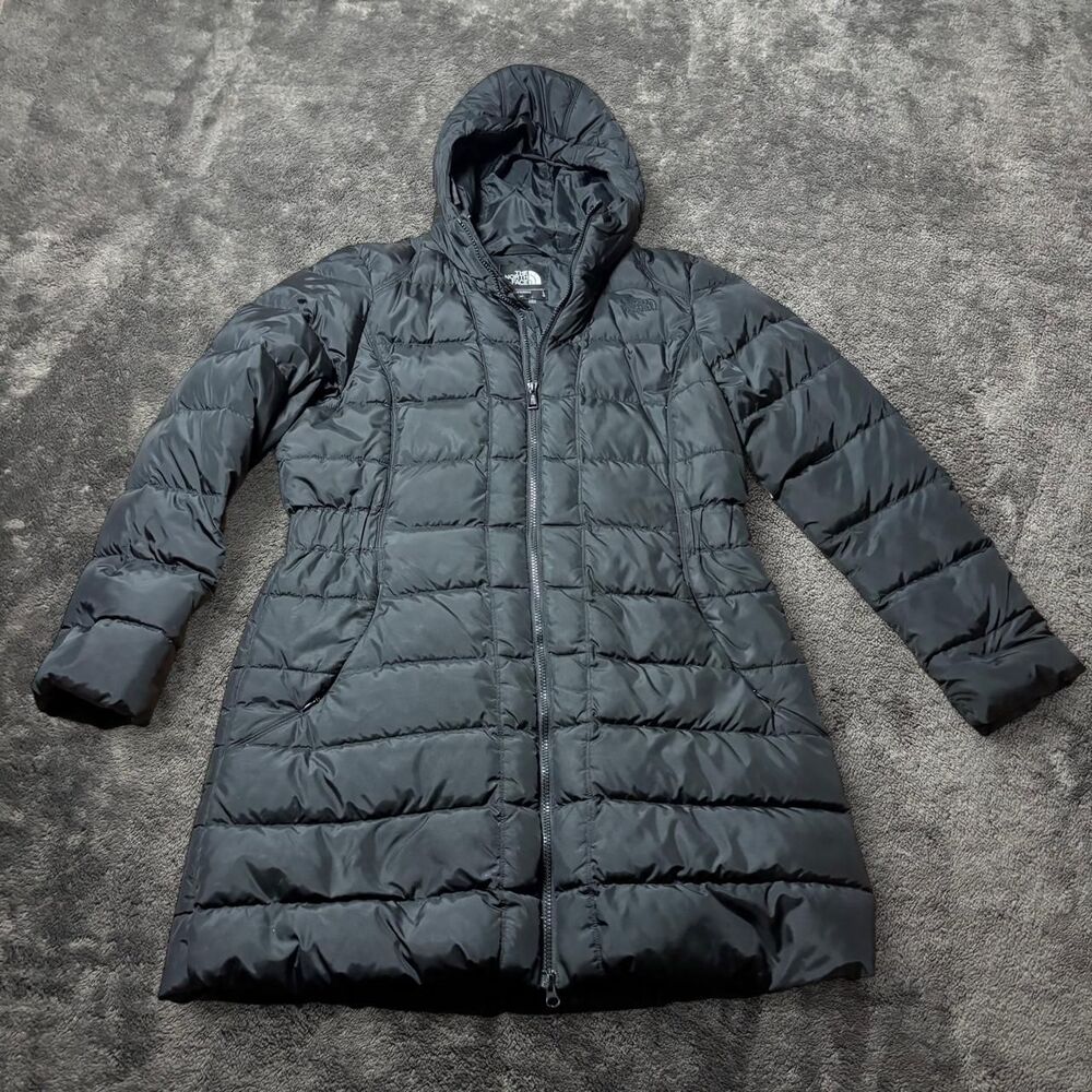The North Face Down Parka Women’s L Black Mid Length Puffer Coat